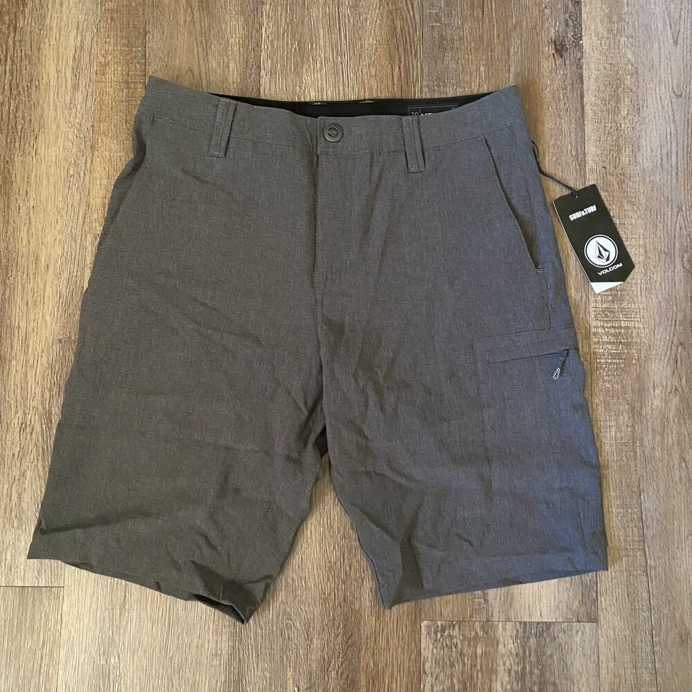 Volcom Men's NEW Kerosene Hybrid Shorts Dark Grey Size 30